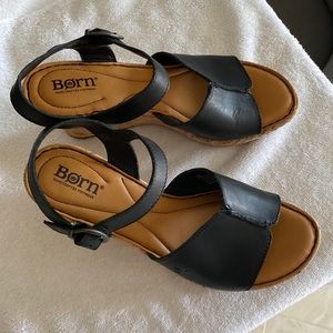 Wedges by BORN, leather, worn once